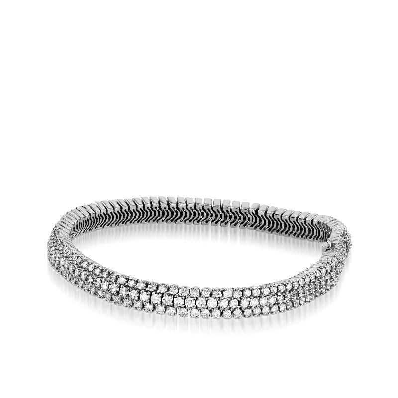 Radiant star bangles-Monaco Three Row 4.00 Carat Tennis Bracelet