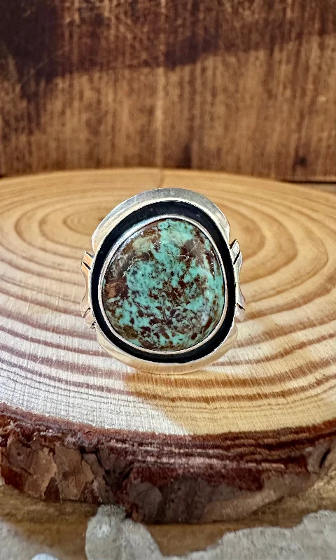 Bear design rings-MARVEL SHADOWBOX Silver & Turquoise Ring • Size 9 1/2