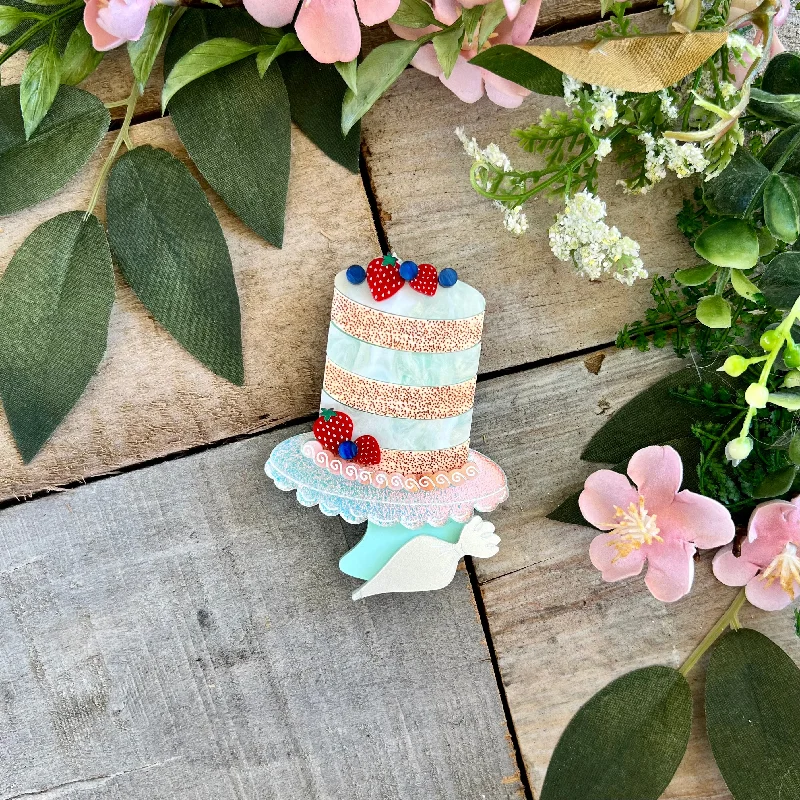 Fiber edge brooch-Cake Brooch