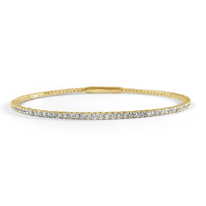 Reed braid bangles-14k Gold & Diamond Flexible Bangle