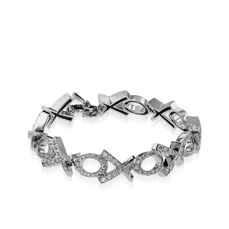 Thin filigree bangles-Paris X/O Pave Bracelet