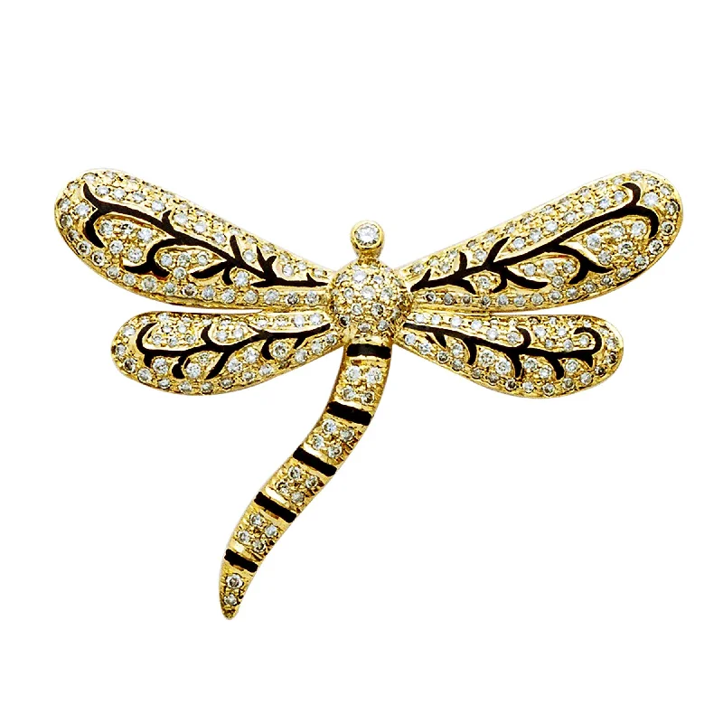 Pinch clasp brooch-Brooch- Diamond (Enamel)