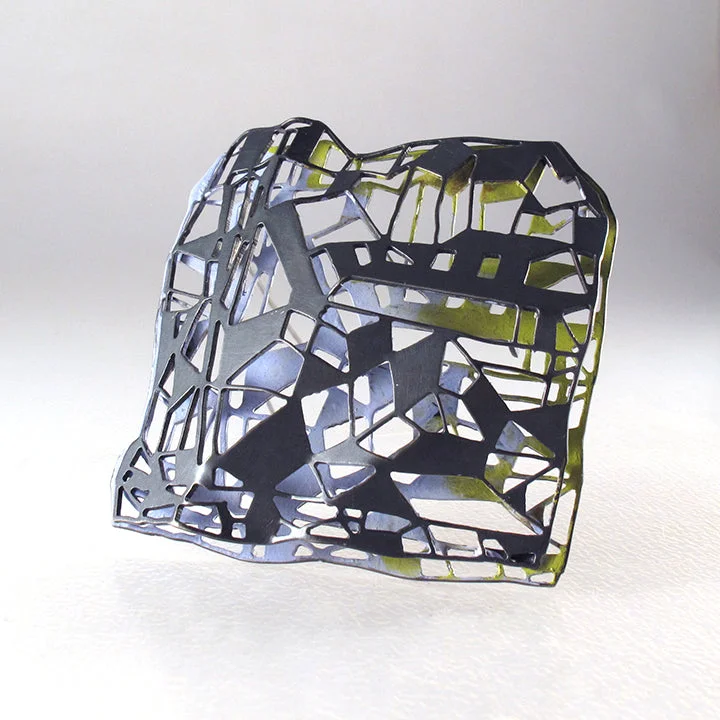 Heavy gem brooch-Doodle Brooch- Square