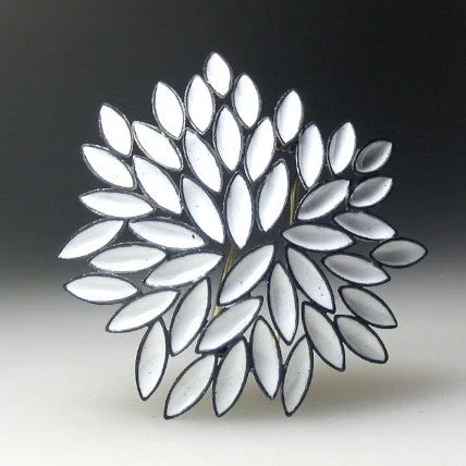 Bold geometric brooch-Foam Brooch- Marquise