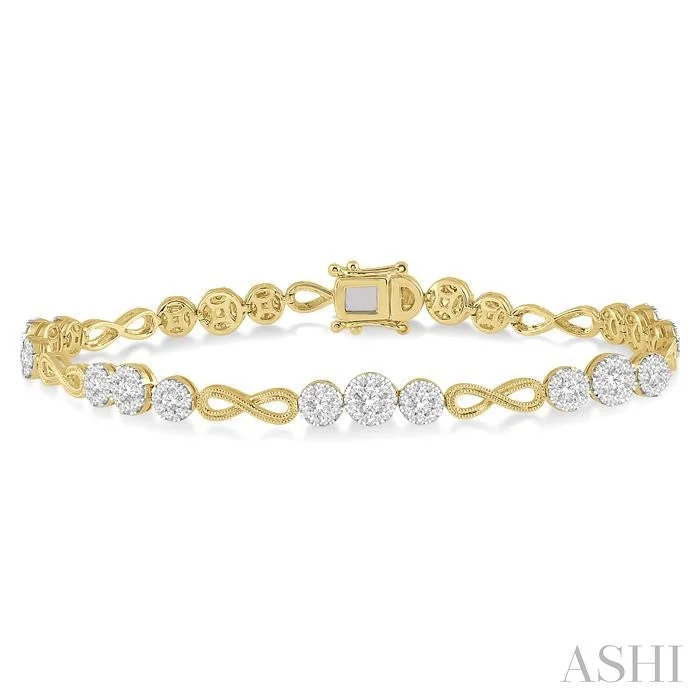 Cotton cord bangles-LOVEBRIGHT DIAMOND INFINITY LINK BRACELET