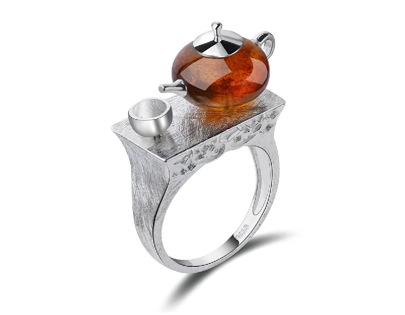 Cord edge rings-Teapot Ring